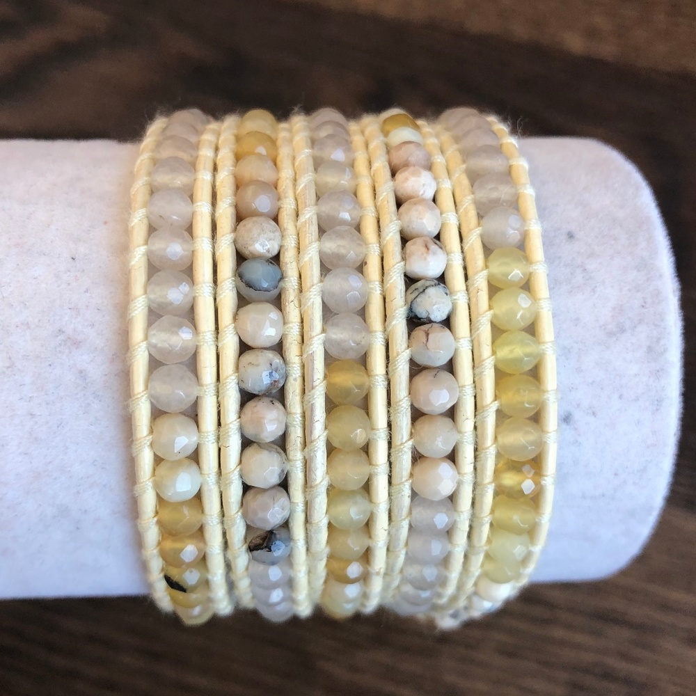 New Auth Chan Luu Yellow Mix Five Wrap Bracelet on